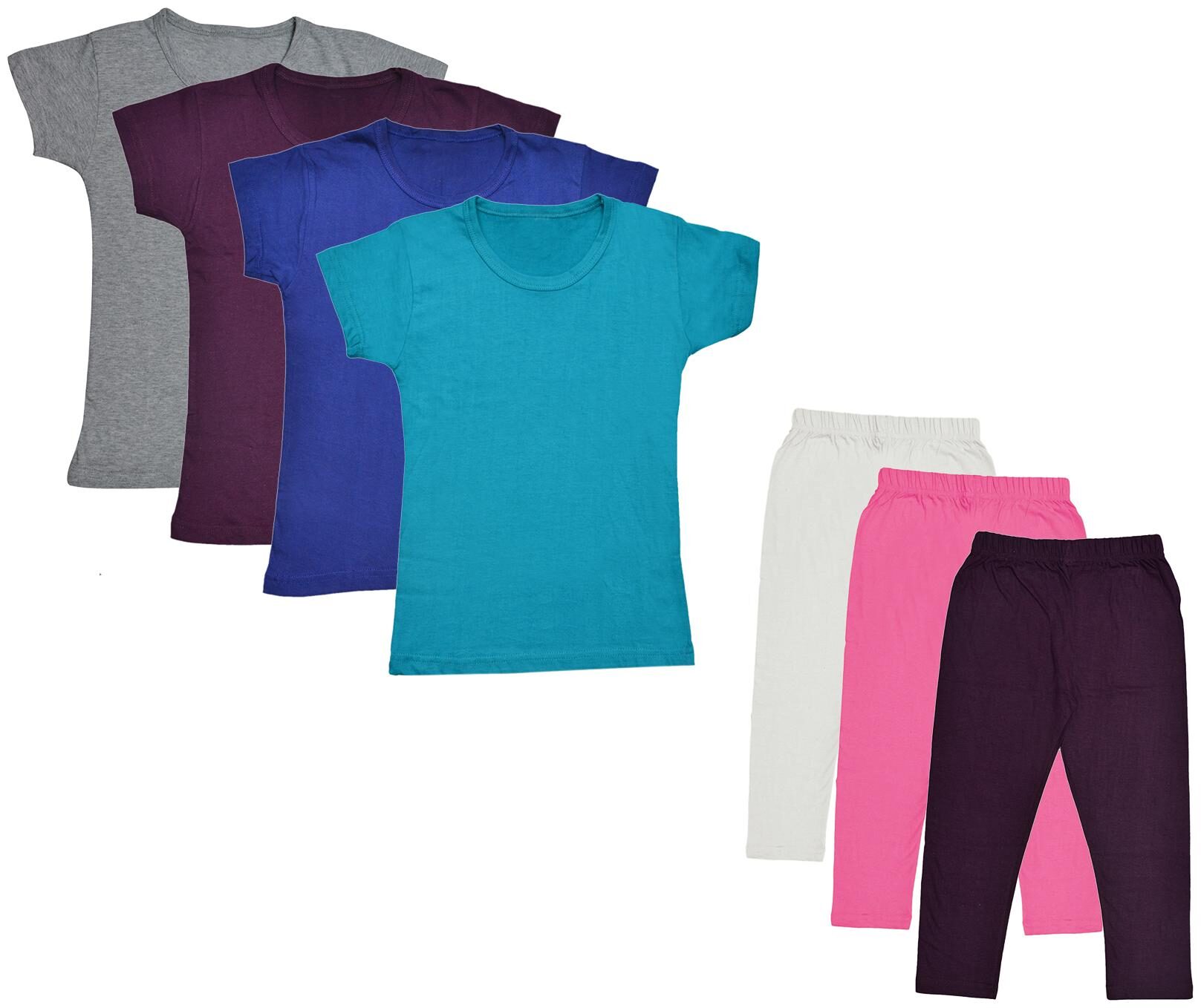 

Indiweaves Girl Cotton Top Bottom Set - Multi