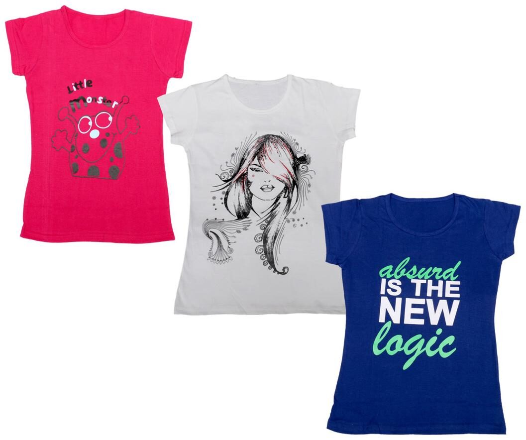 

Indiweaves Girl Cotton Printed T shirt - Multi
