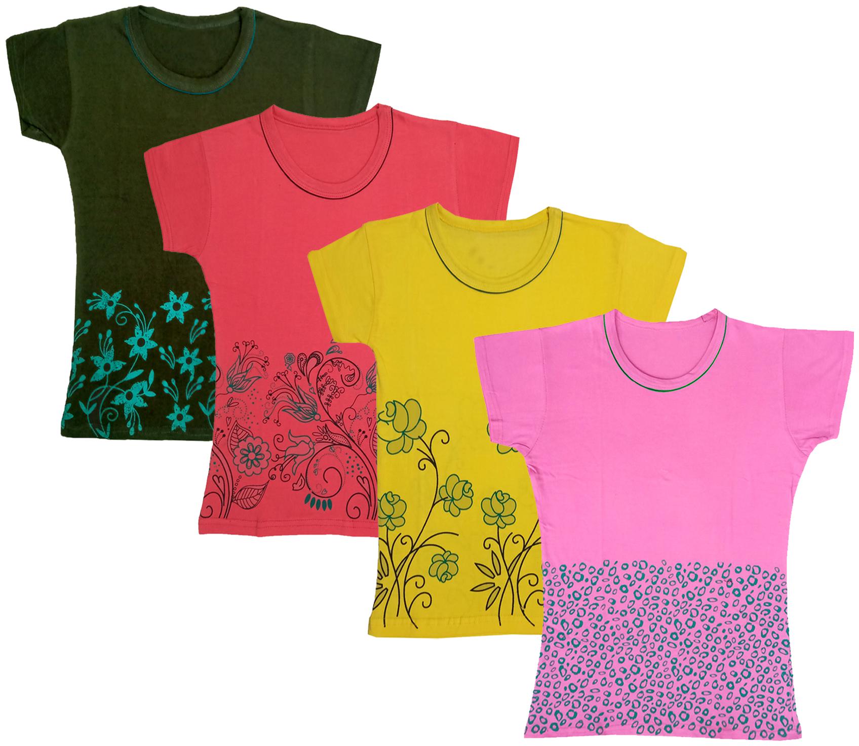 

Indiweaves Girl Cotton Printed T shirt - Multi