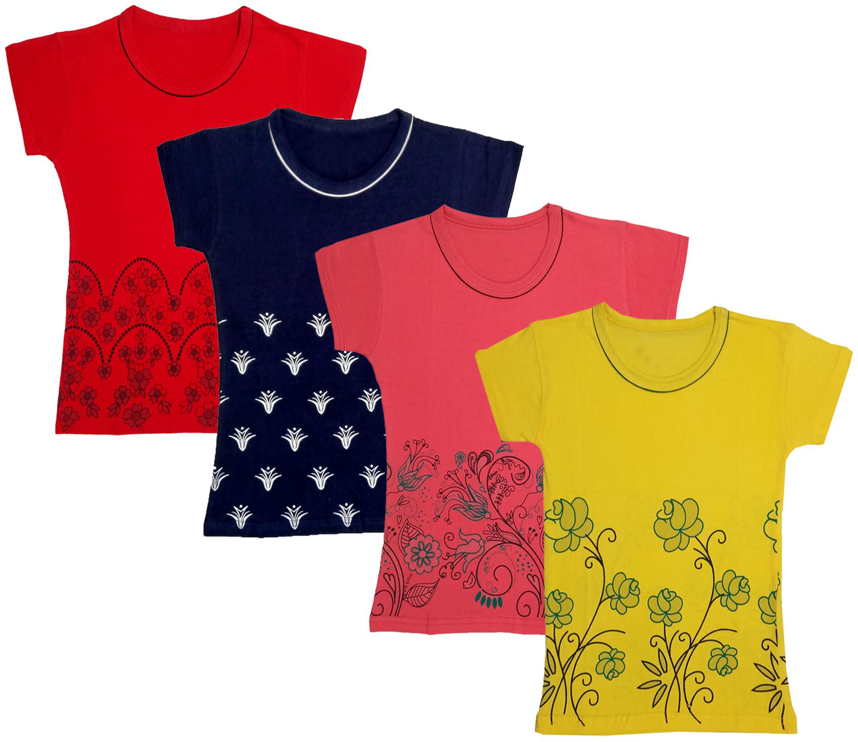 

Indiweaves Girl Cotton Printed T shirt - Multi