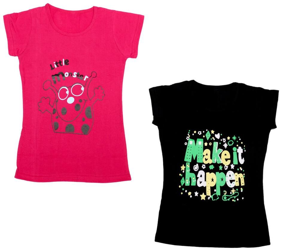 

Indiweaves Girl Cotton Printed T shirt - Multi