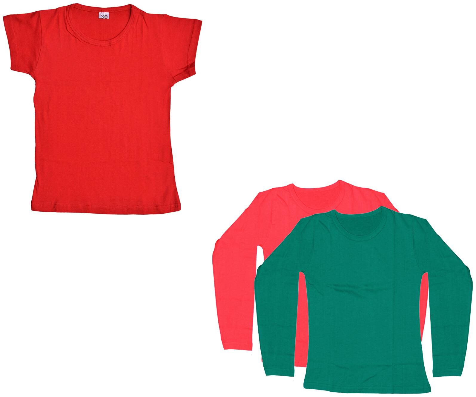 

Indiweaves Girl Cotton Solid T shirt - Multi