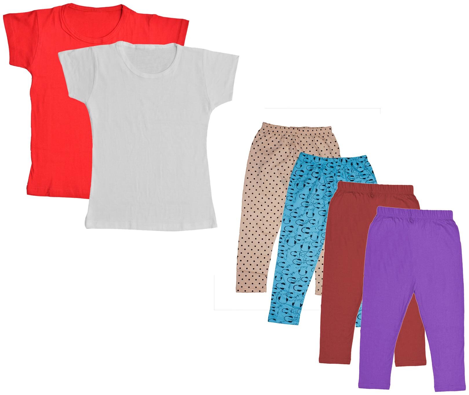 

Indiweaves Girl Cotton Top Bottom Set - Multi