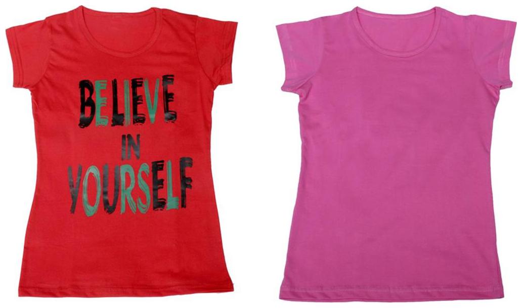 

Indiweaves Girl Cotton Solid T shirt - Multi