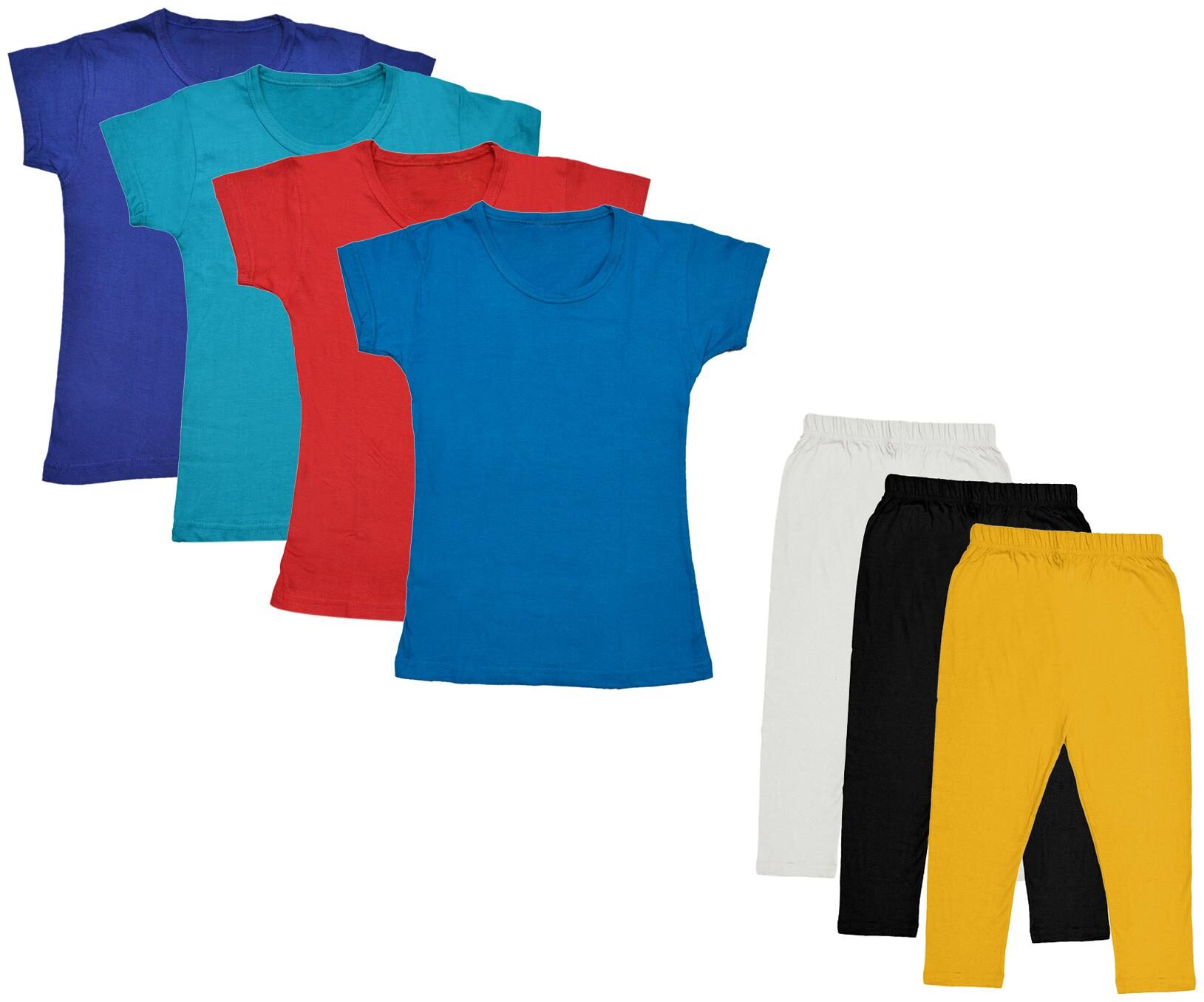 

Indiweaves Girl Cotton Top Bottom Set - Multi