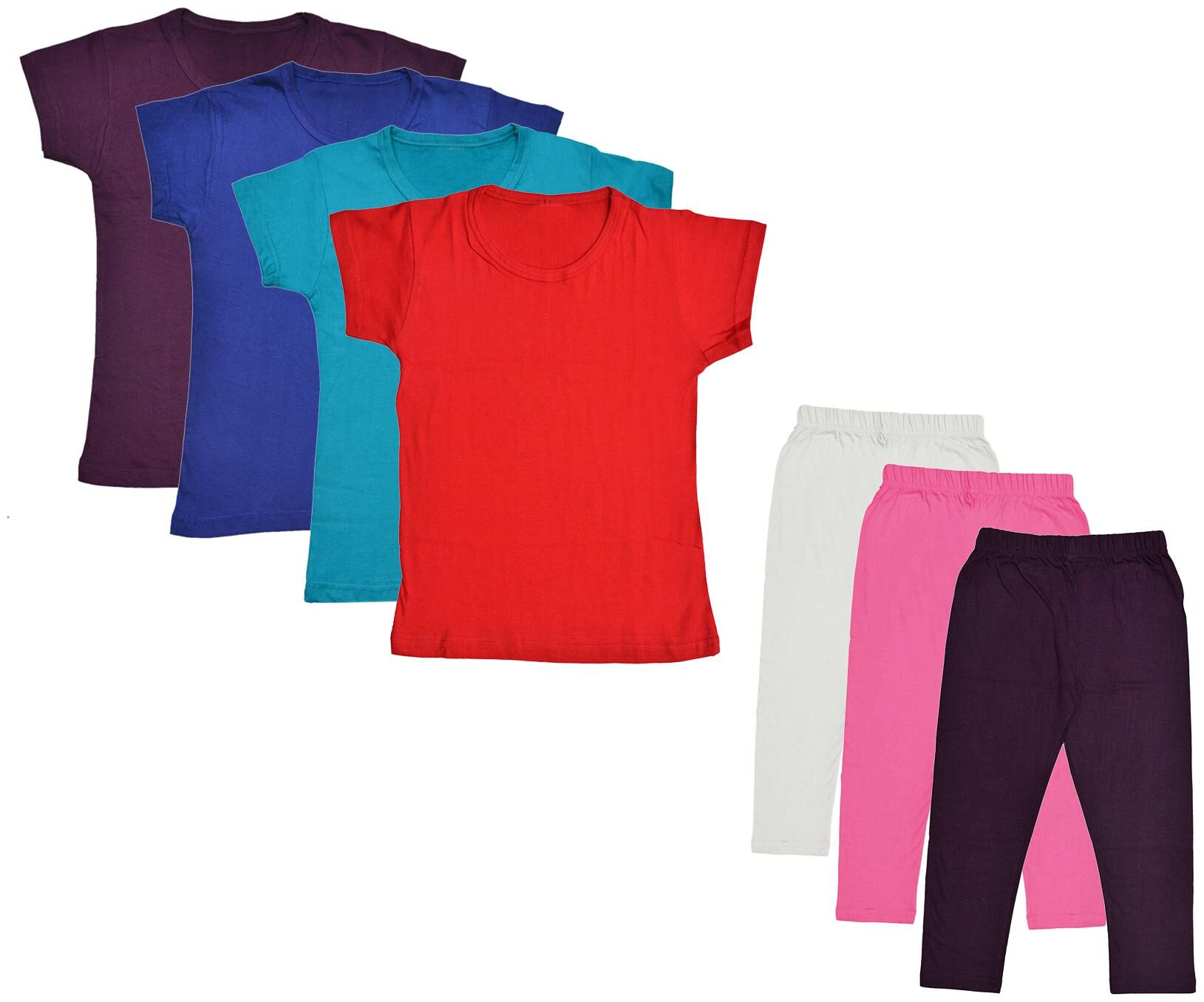 

Indiweaves Girl Cotton Top Bottom Set - Multi