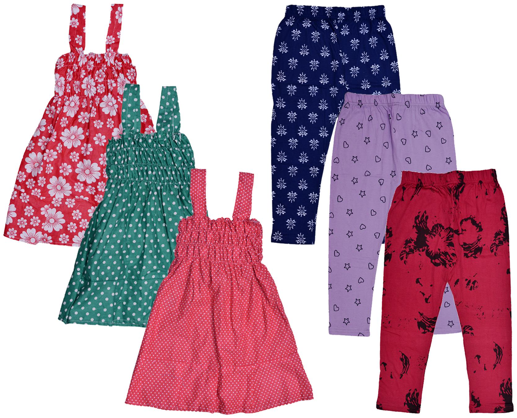 

Indiweaves Girl Cotton Top Bottom Set - Multi