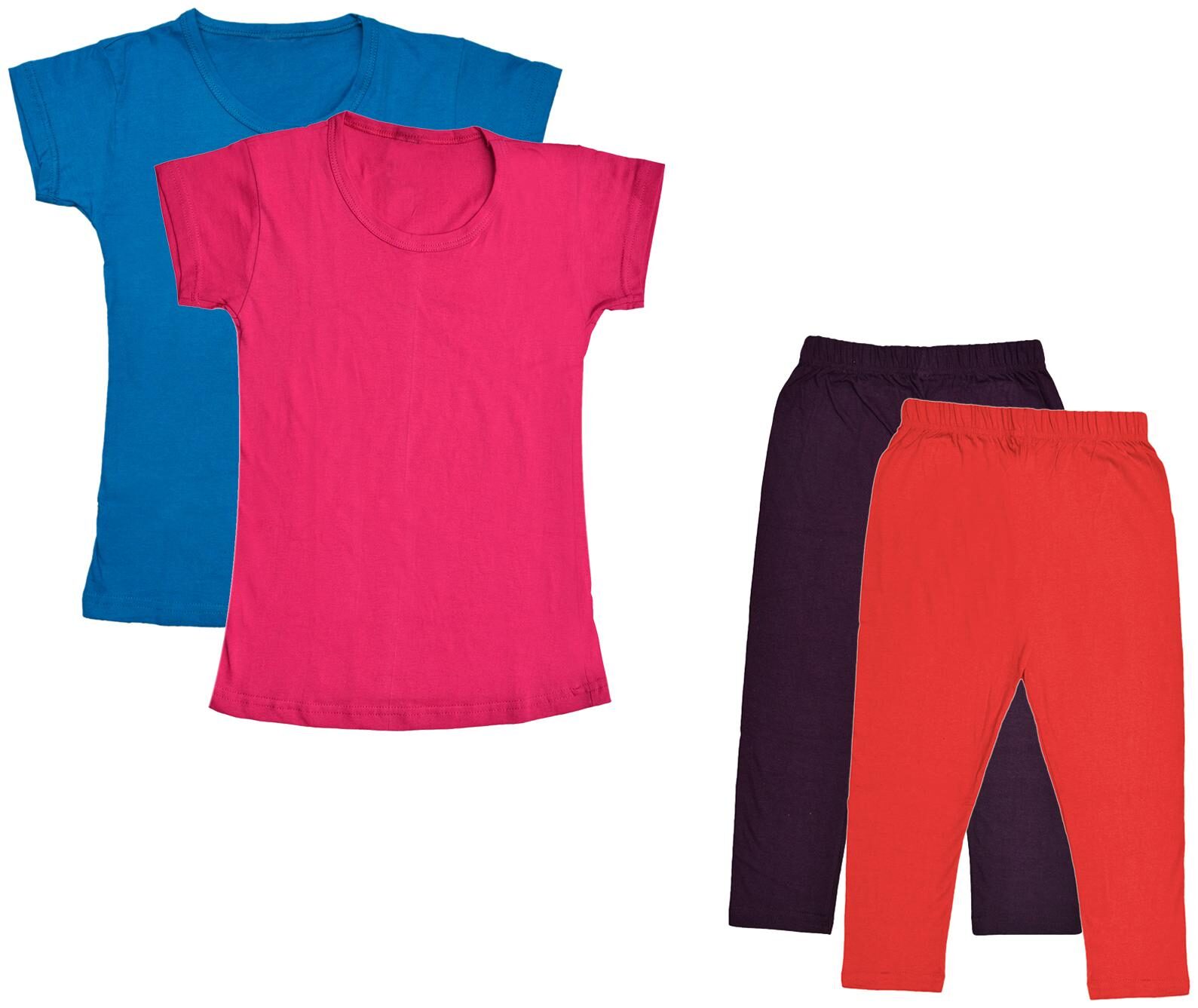 

Indiweaves Girl Cotton Top Bottom Set - Multi