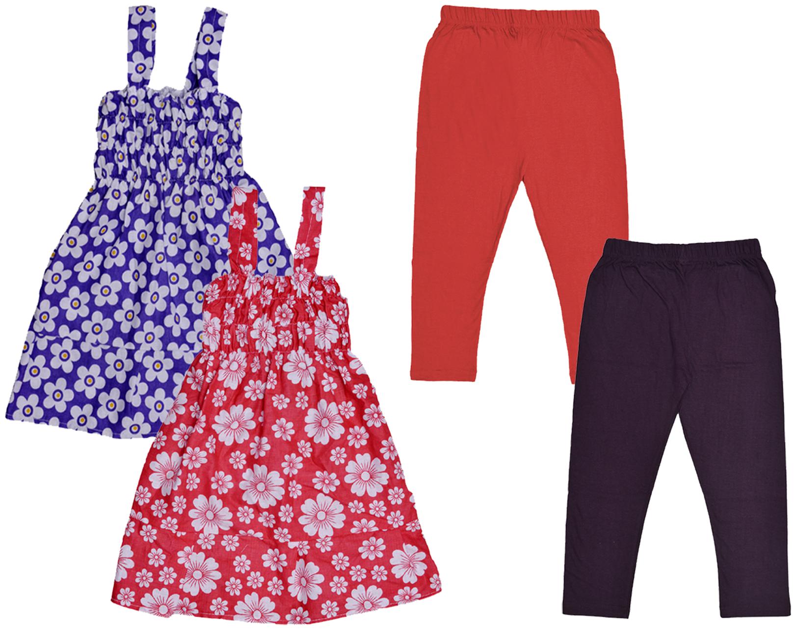 

Indiweaves Girl Cotton Top Bottom Set - Multi