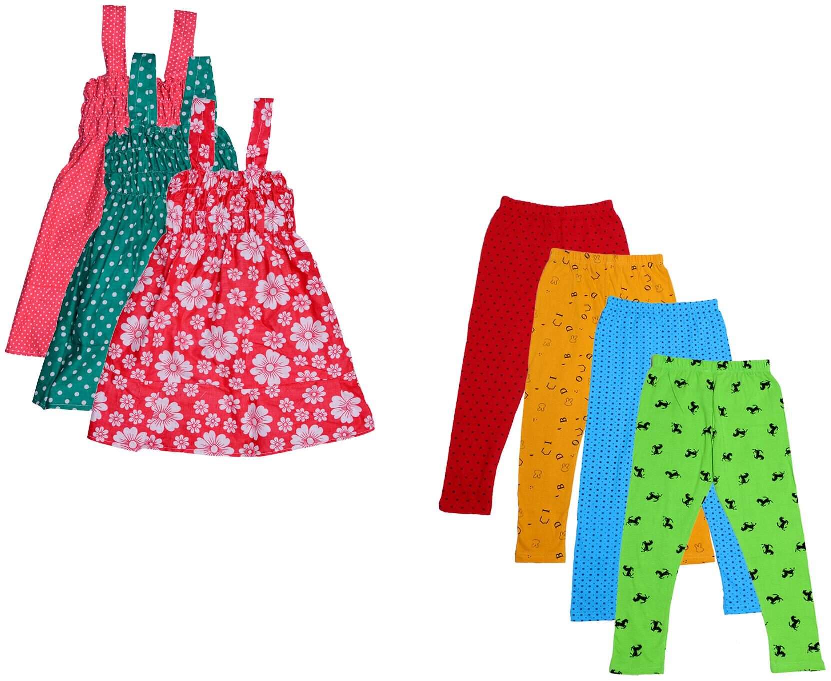 

Indiweaves Girl Cotton Top Bottom Set - Multi