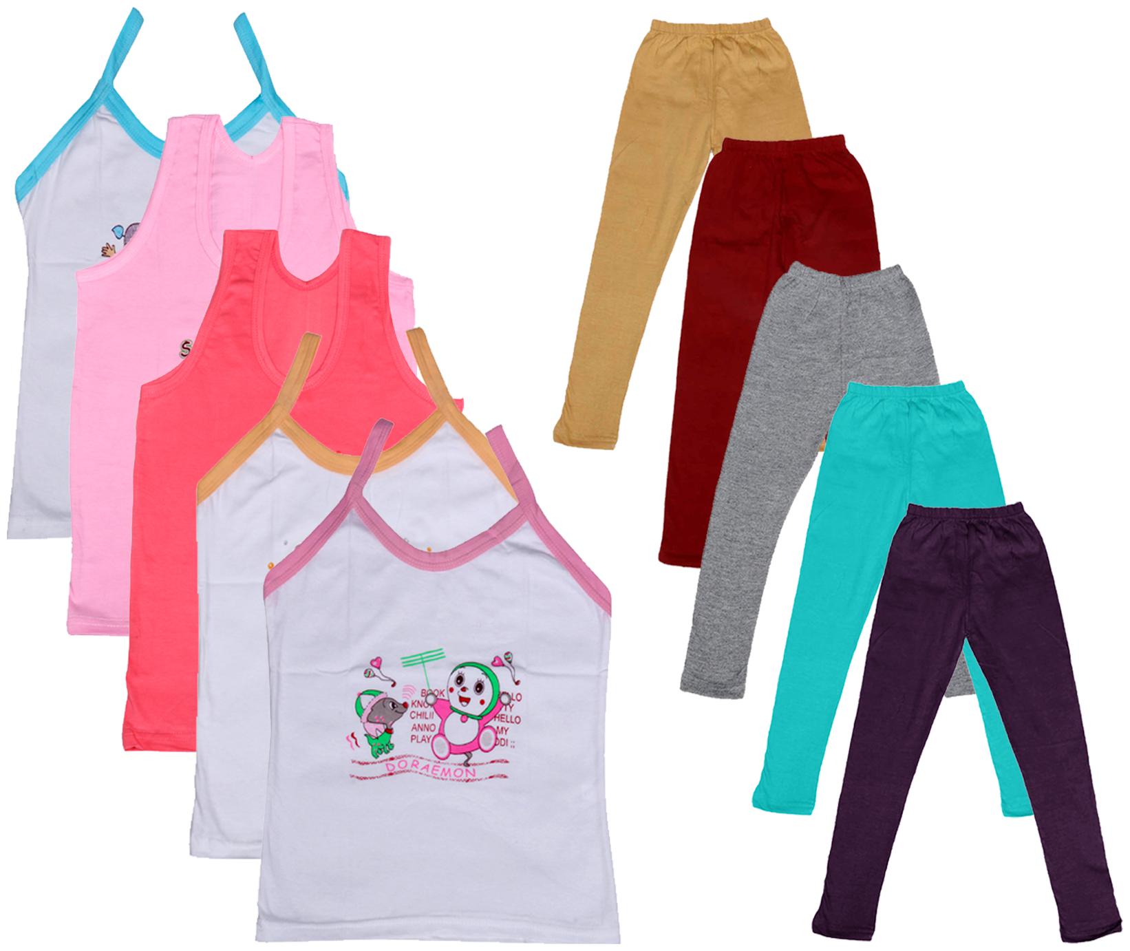 

Indiweaves Girl Cotton Top Bottom Set - Multi