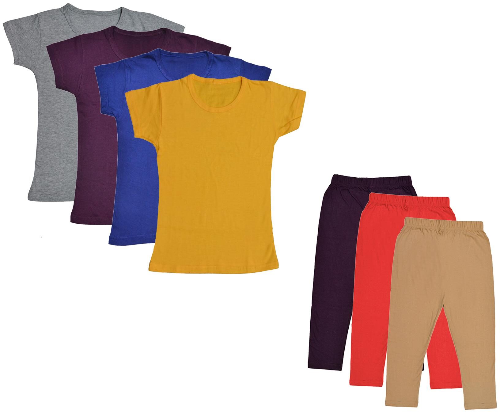 

Indiweaves Girl Cotton Top Bottom Set - Multi
