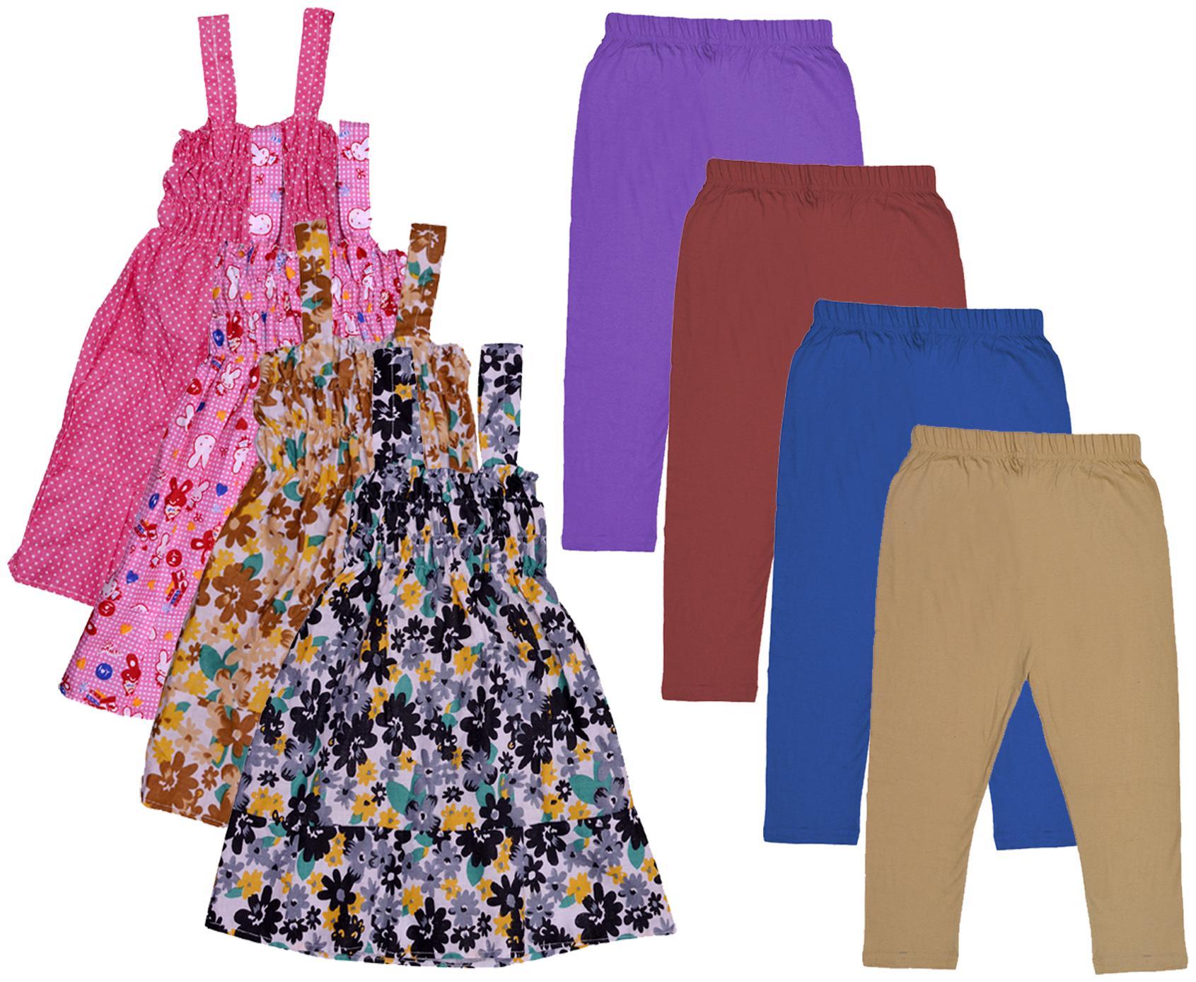 

Indiweaves Girl Cotton Top Bottom Set - Multi