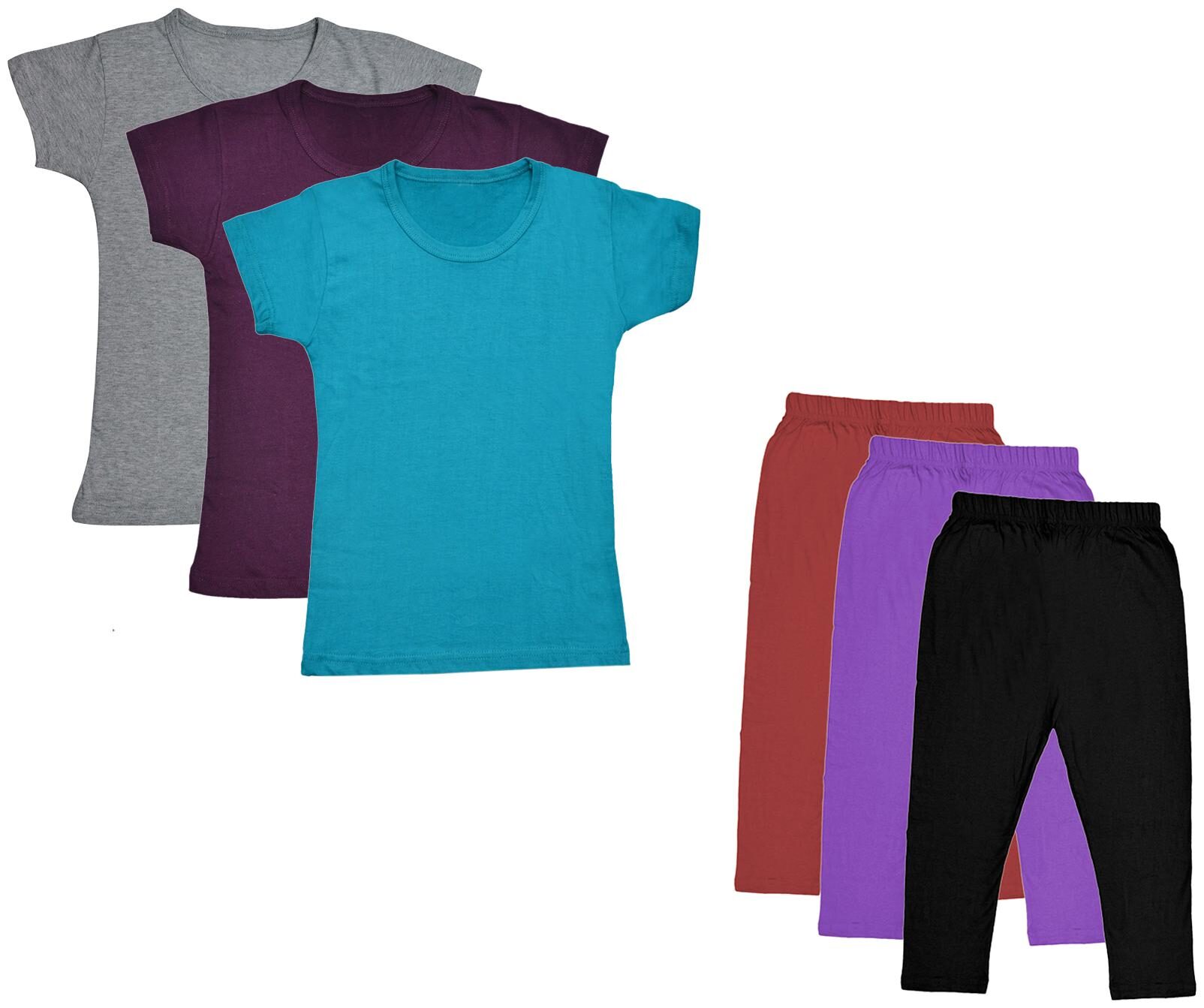 

Indiweaves Girl Cotton Top Bottom Set - Multi