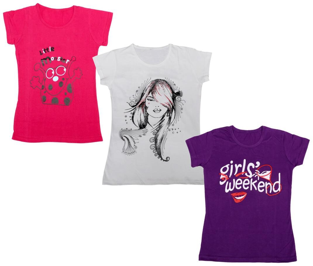 

Indiweaves Girl Cotton Printed T shirt - Multi