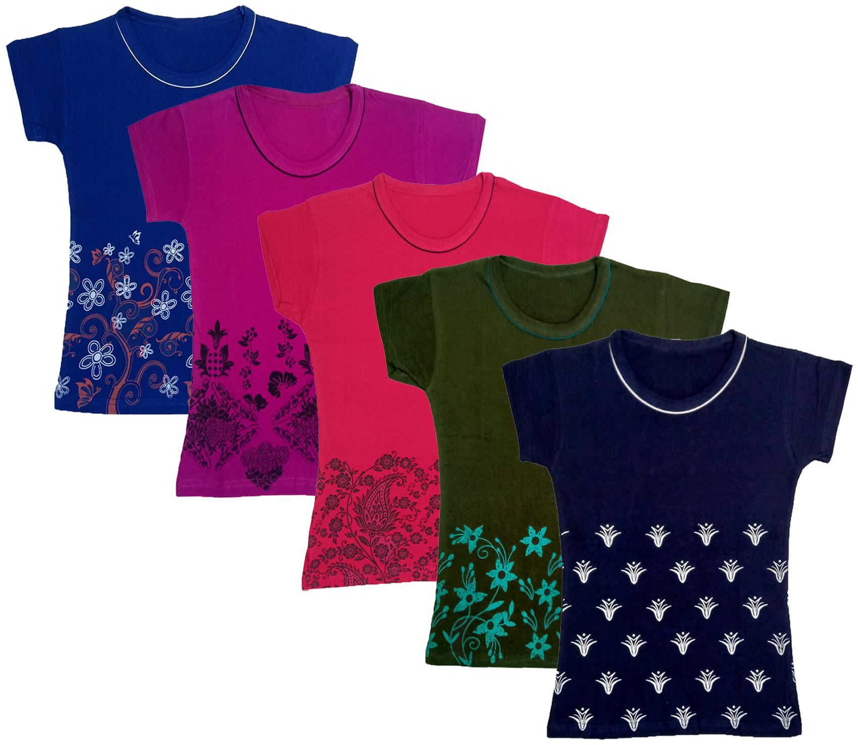 

Indiweaves Girl Cotton Printed T shirt - Multi