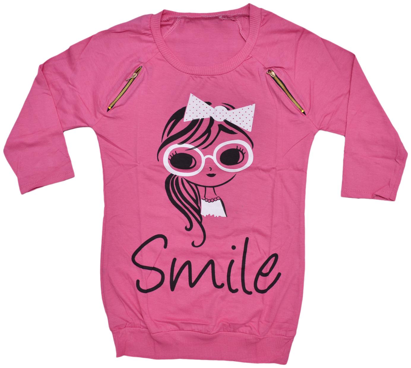 

Indiweaves Girl Cotton Printed Top - Pink