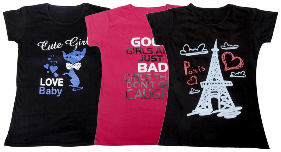 

Indiweaves Girl Cotton Solid T shirt - Multi
