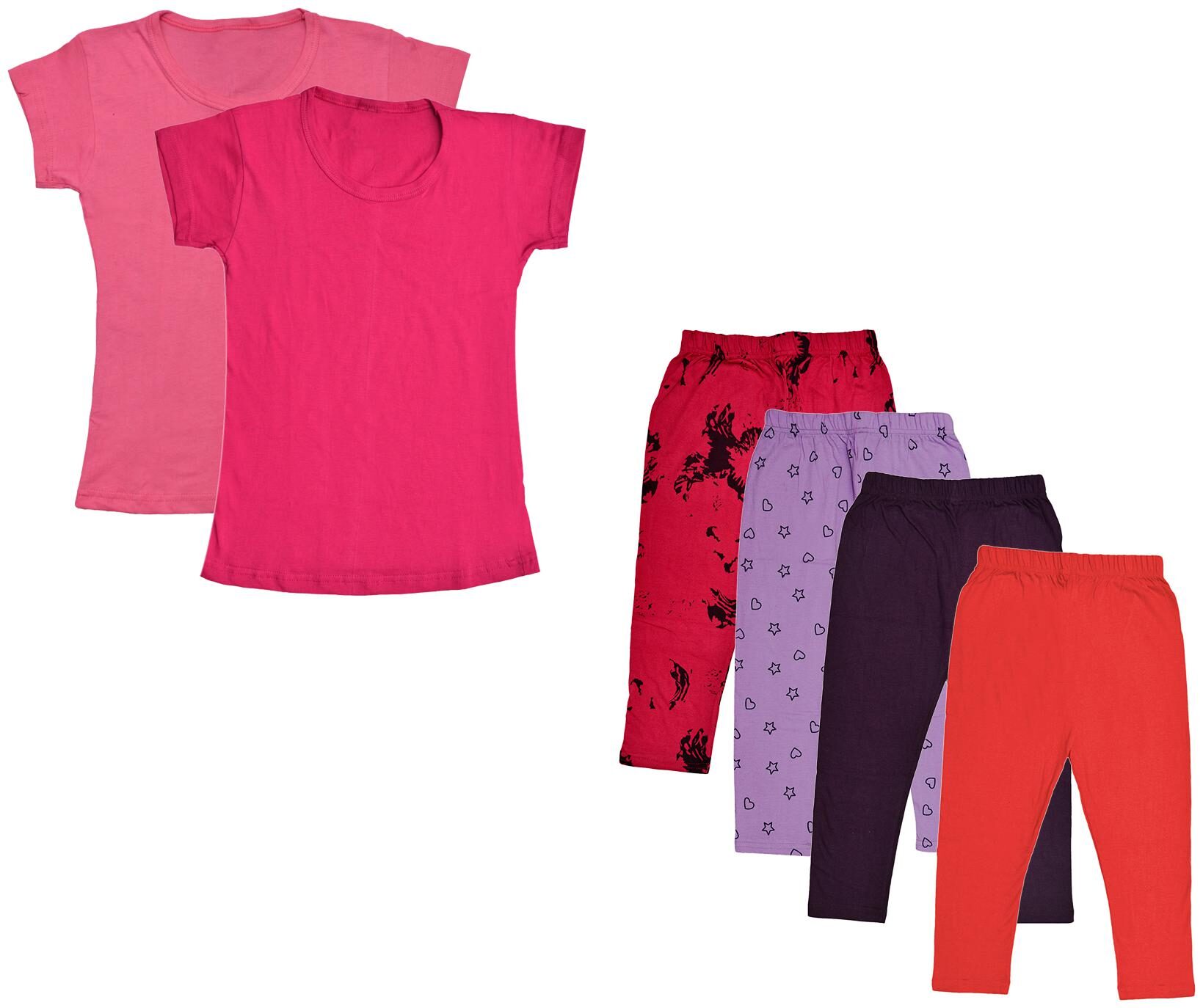 

Indiweaves Girl Cotton Top Bottom Set - Multi
