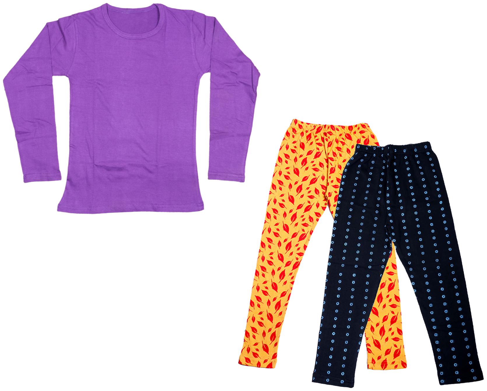 

Indiweaves Girl Cotton Solid T shirt - Multi