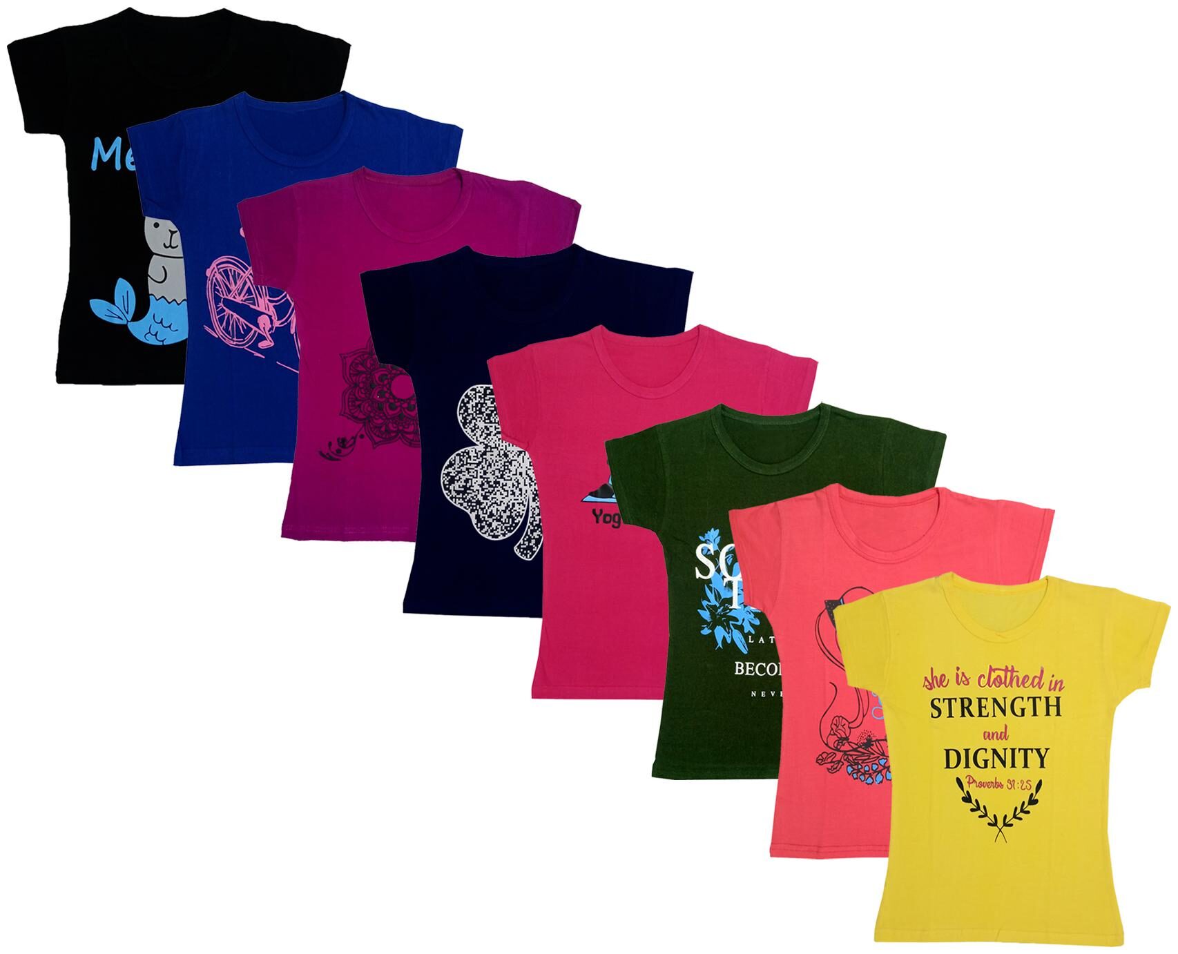 

Indiweaves Girl Cotton Printed T shirt - Multi