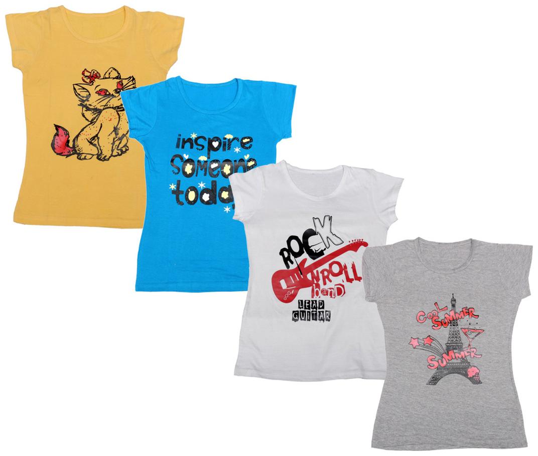 

Indiweaves Girl Cotton Printed T shirt - Multi