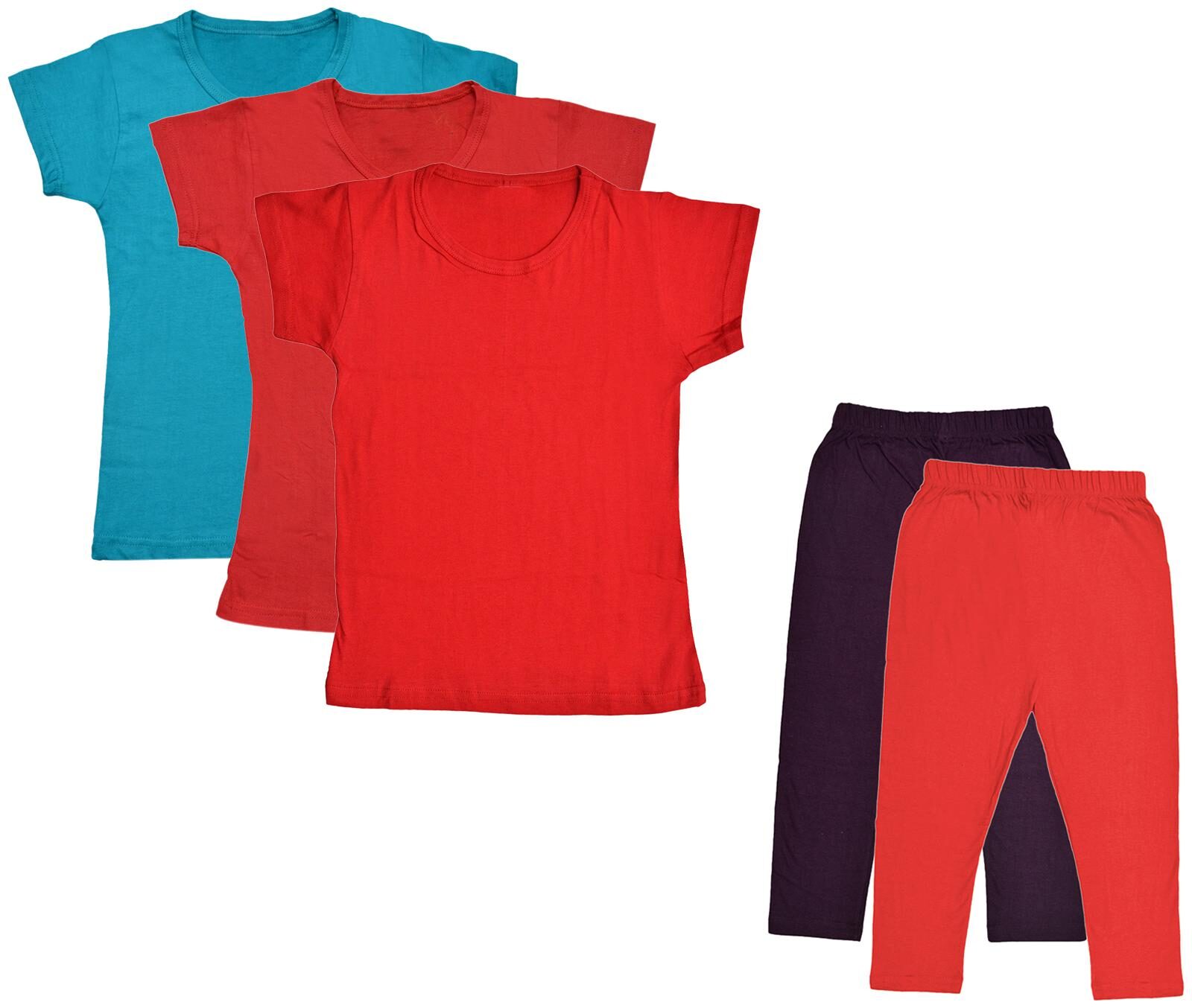 

Indiweaves Girl Cotton Top Bottom Set - Multi