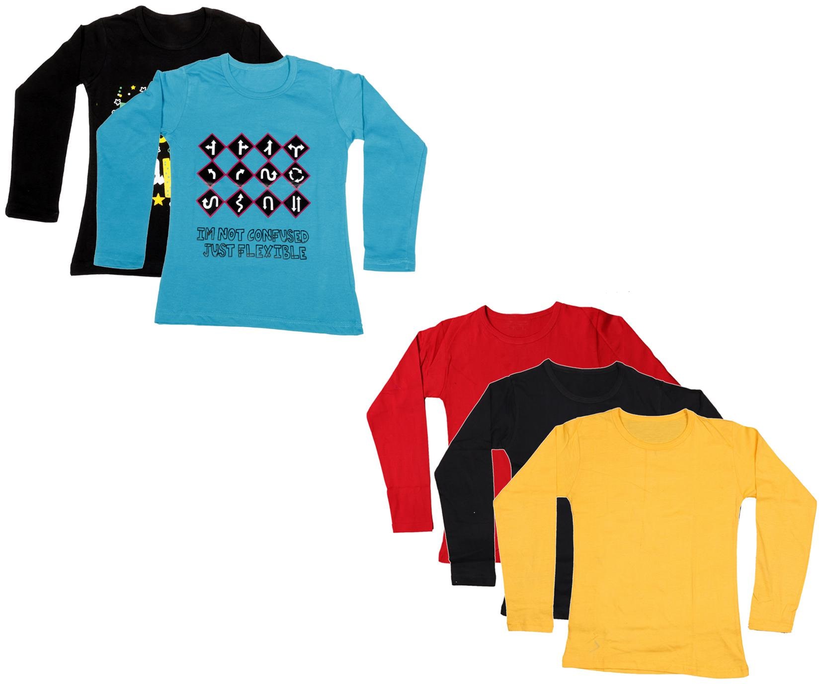 

Indiweaves Girl Cotton Printed T shirt - Multi