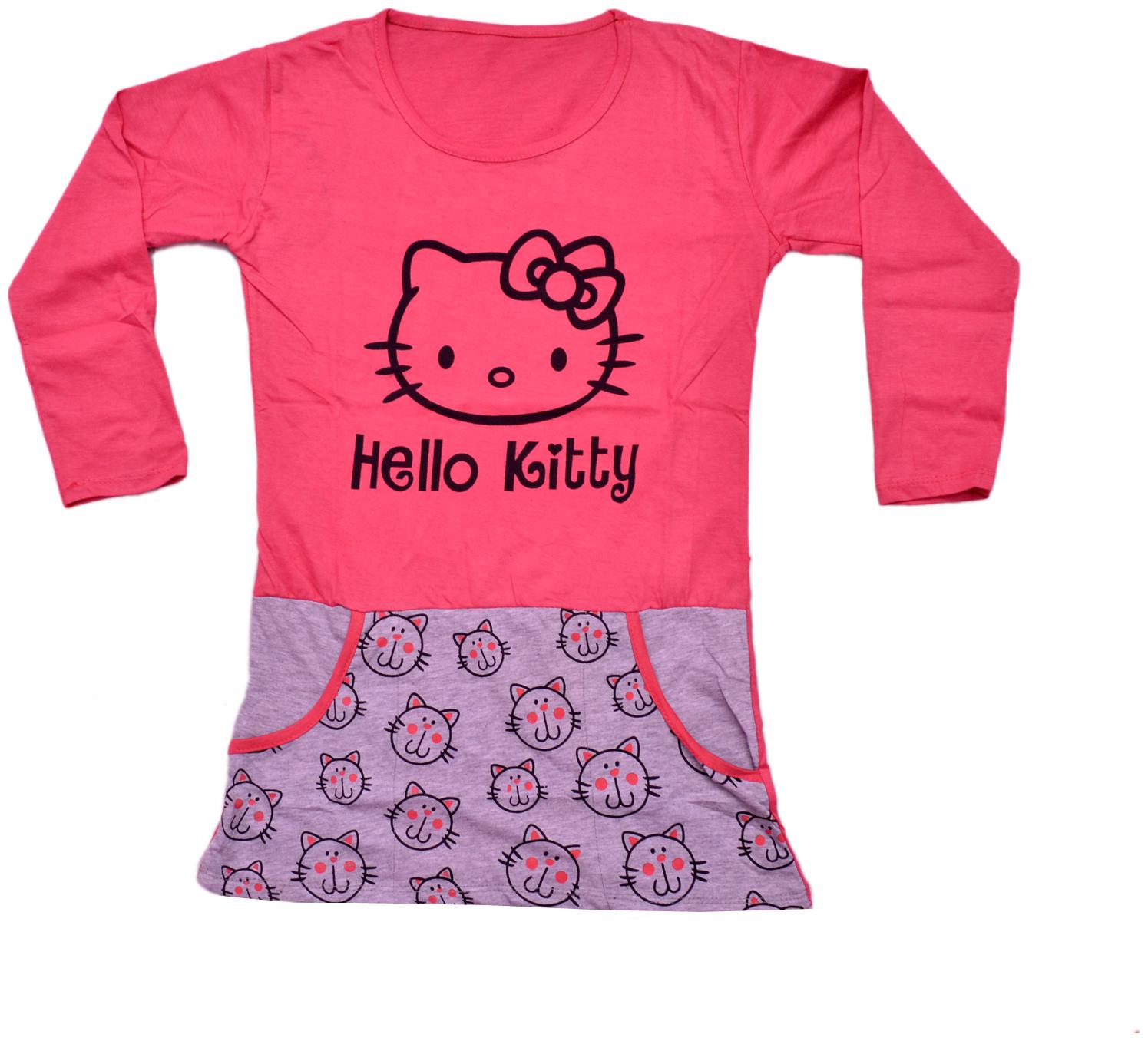 

Indiweaves Girl Cotton Printed Top - Pink