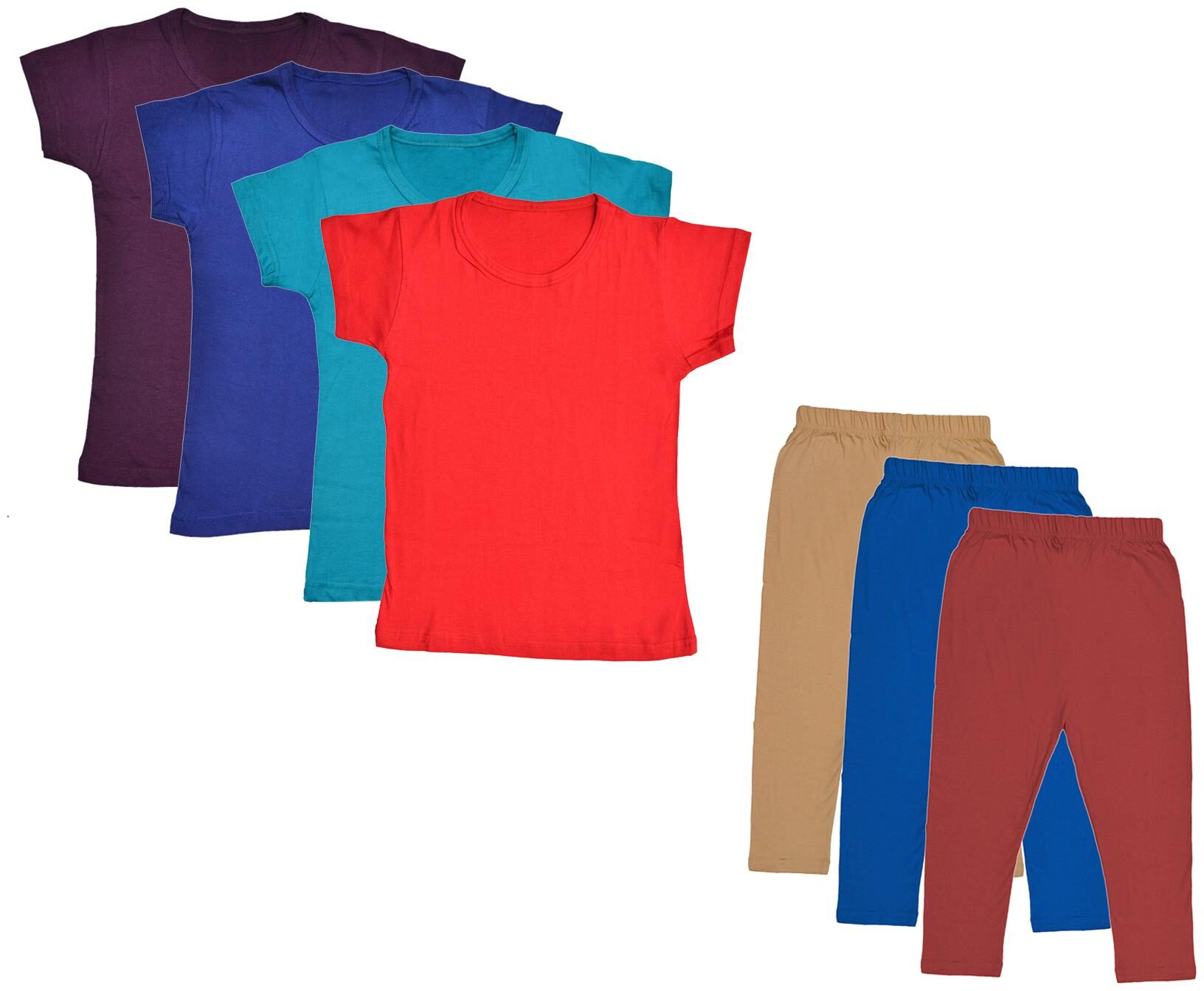

Indiweaves Girl Cotton Top Bottom Set - Multi