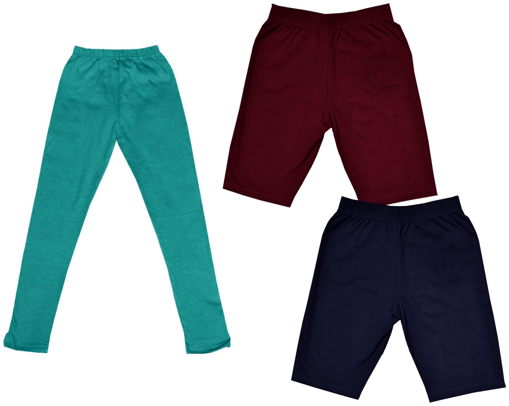 

Indiweaves Girl Cotton Solid Regular shorts - Multi