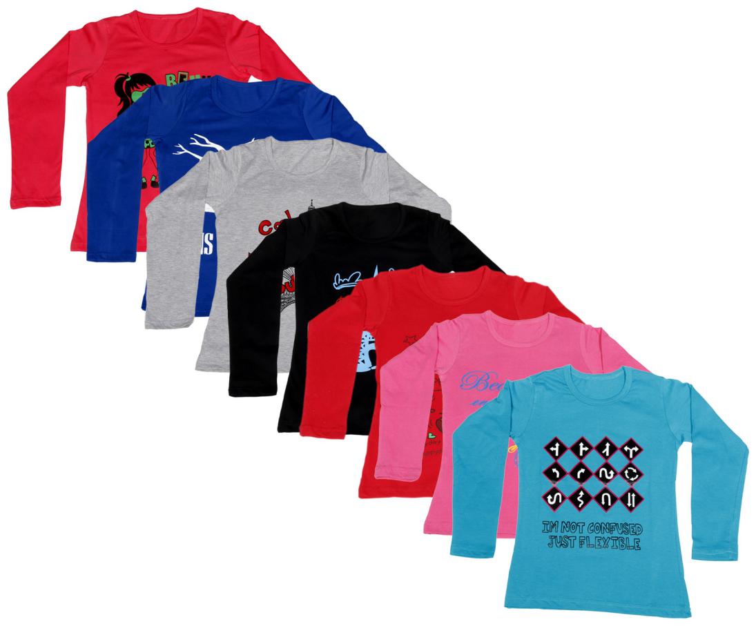 

Indiweaves Girl Cotton Printed T shirt - Multi