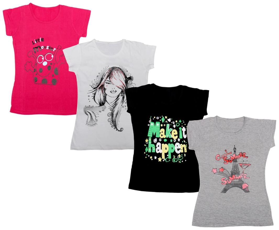 

Indiweaves Girl Cotton Printed T shirt - Multi