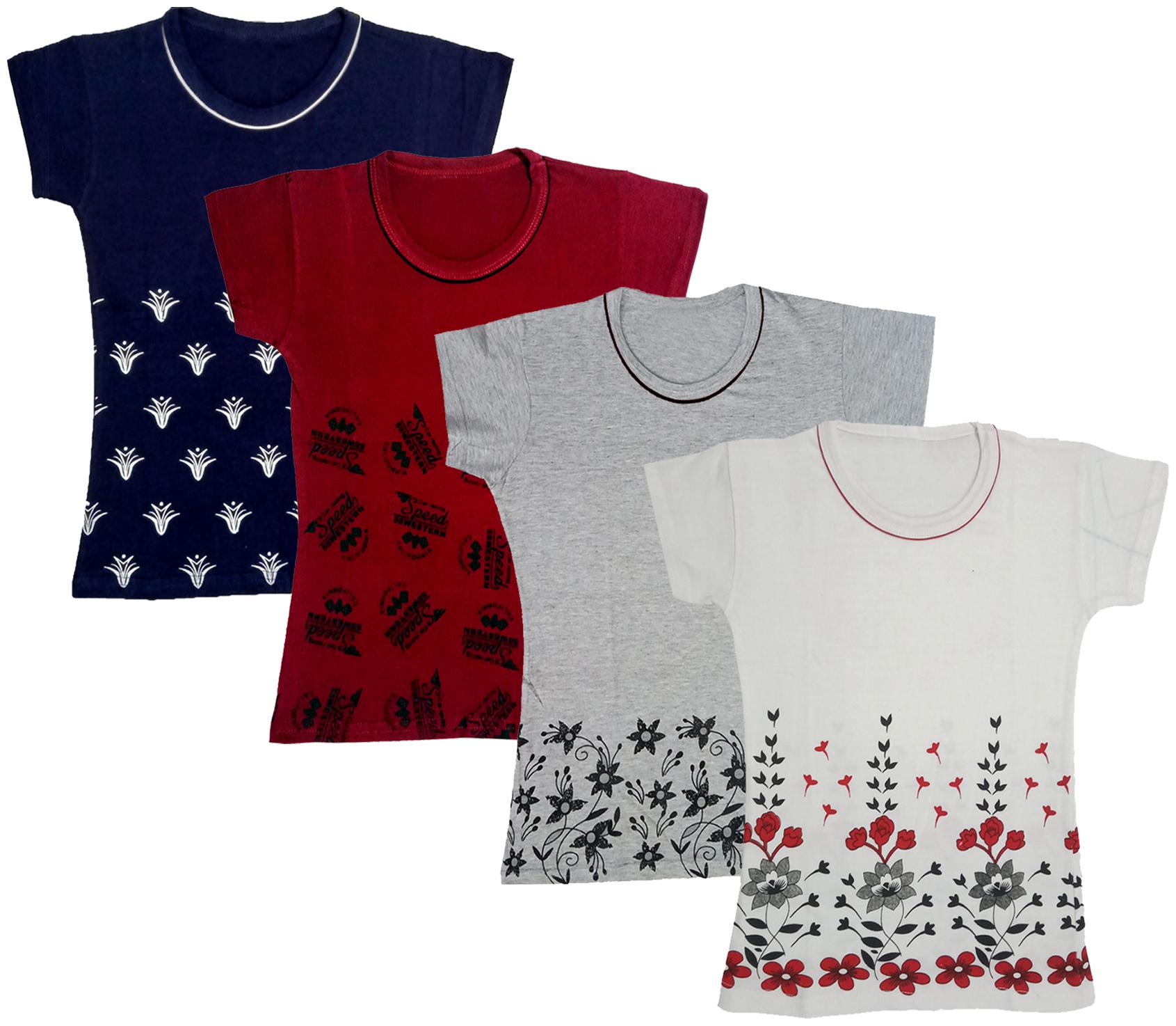 

Indiweaves Girl Cotton Printed T shirt - Multi