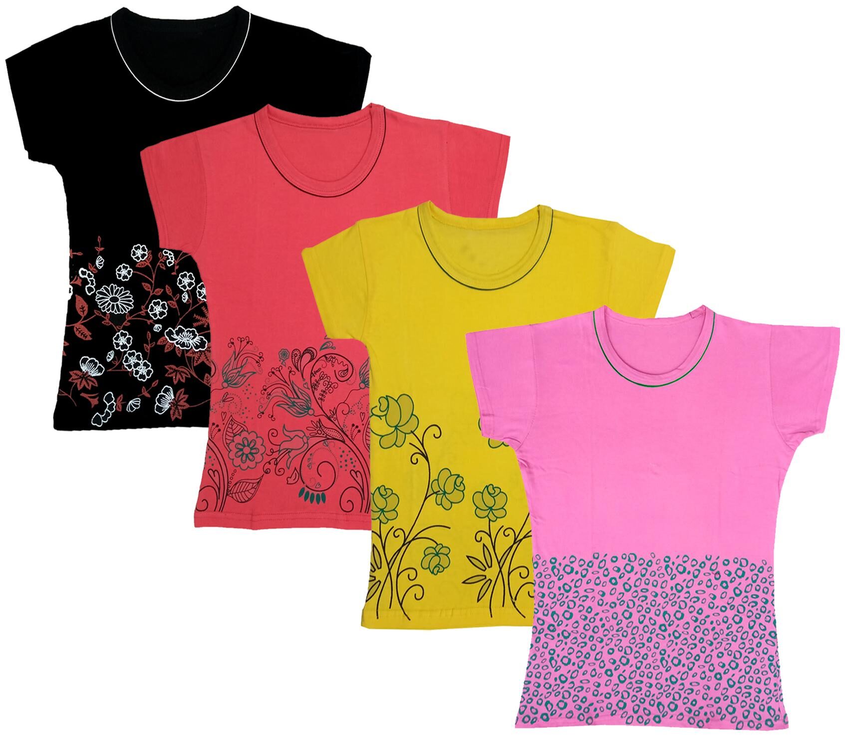 

Indiweaves Girl Cotton Printed T shirt - Multi