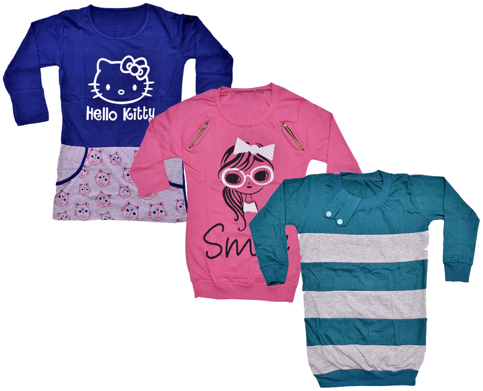 

Indiweaves Girl Cotton Printed Top - Multi