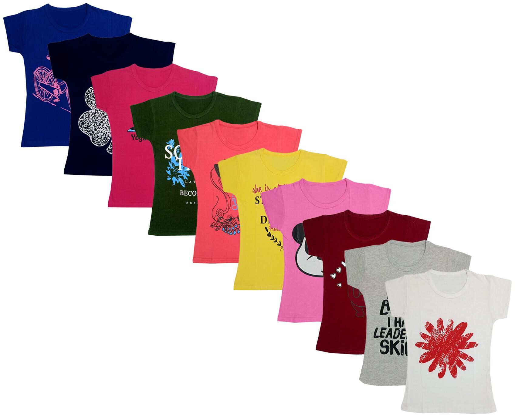 

Indiweaves Girl Cotton Printed T shirt - Multi