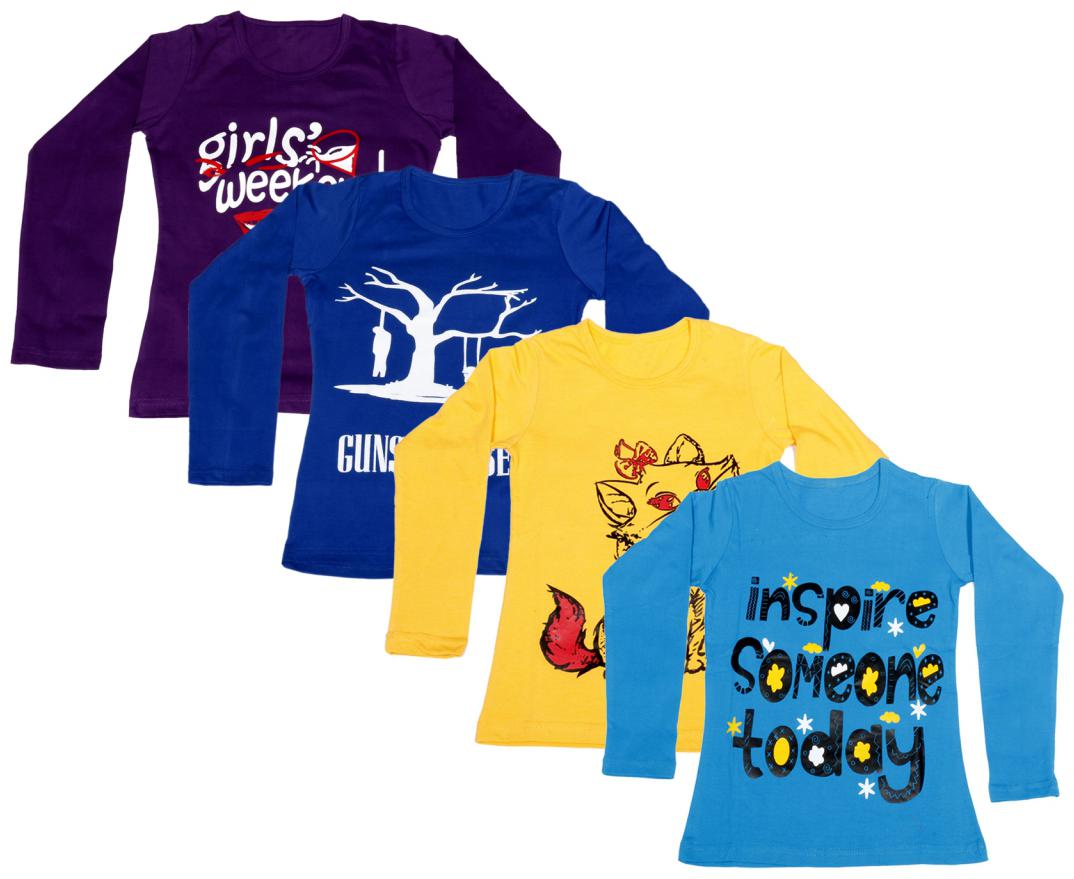 

Indiweaves Girl Cotton Printed T shirt - Multi