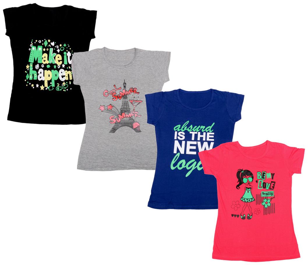 

Indiweaves Girl Cotton Printed T shirt - Multi