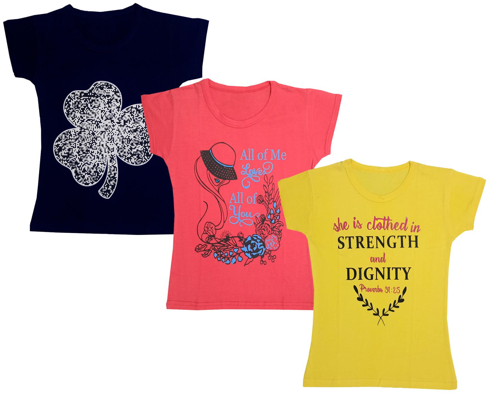 

Indiweaves Girl Cotton Printed T shirt - Multi
