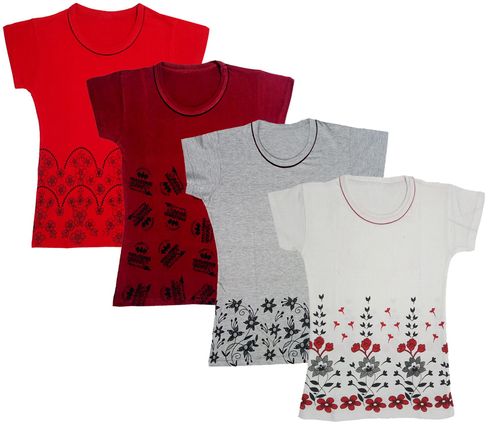 

Indiweaves Girl Cotton Printed T shirt - Multi