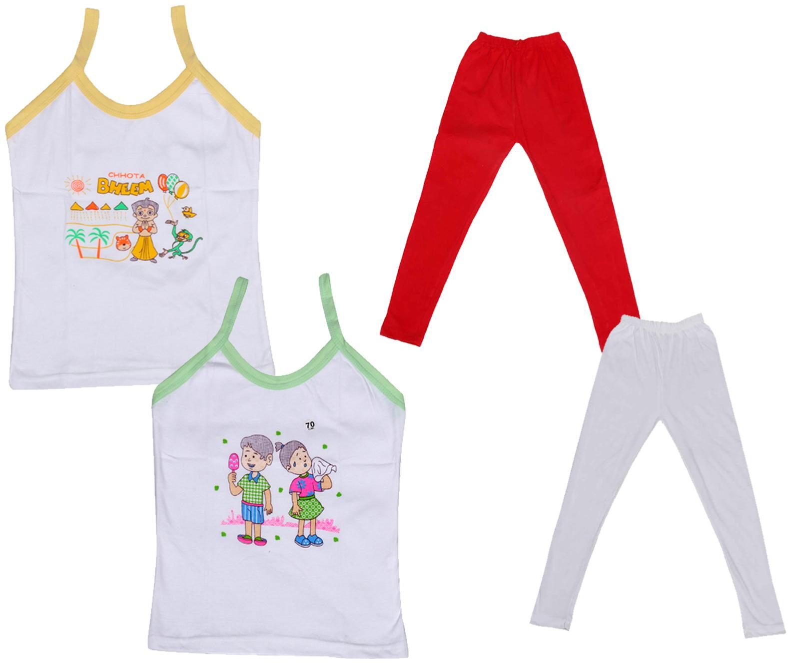 

Indiweaves Girl Cotton Top Bottom Set - Multi