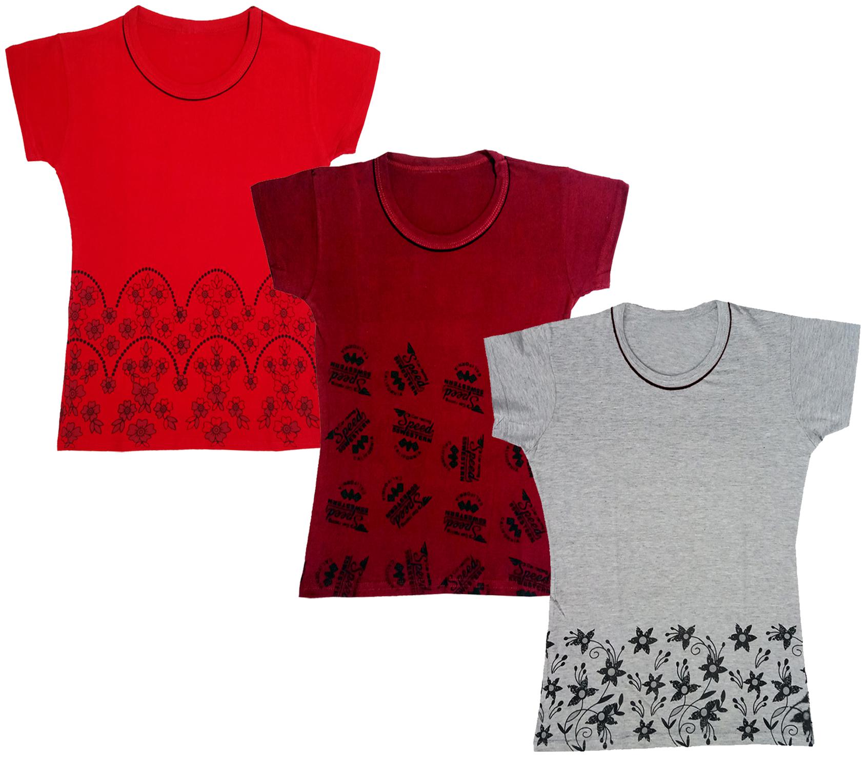 

Indiweaves Girl Cotton Printed T shirt - Multi