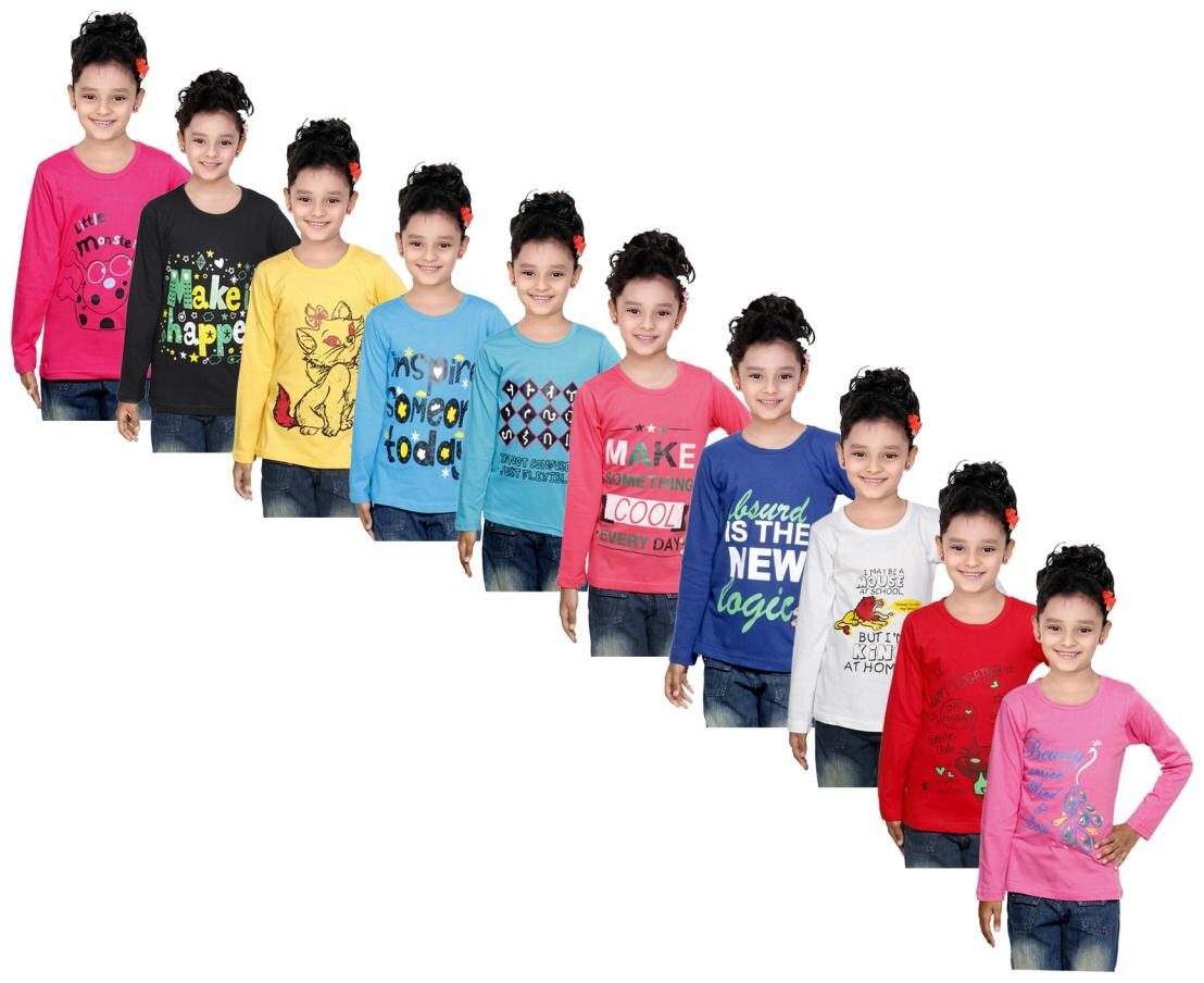 

Indiweaves Girl Cotton Solid Top - Multi