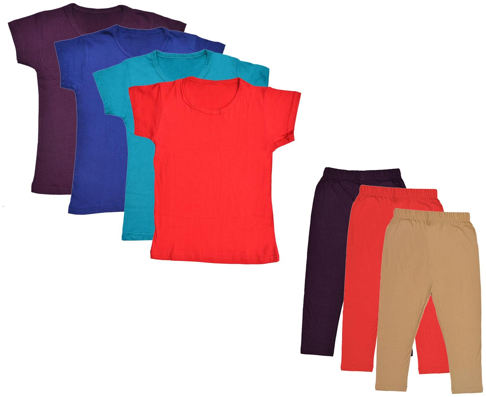 

Indiweaves Girl Cotton Top Bottom Set - Multi