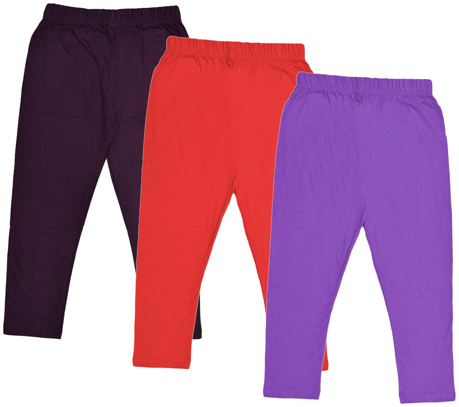 

Indiweaves Girl Cotton Solid Capri - Multi