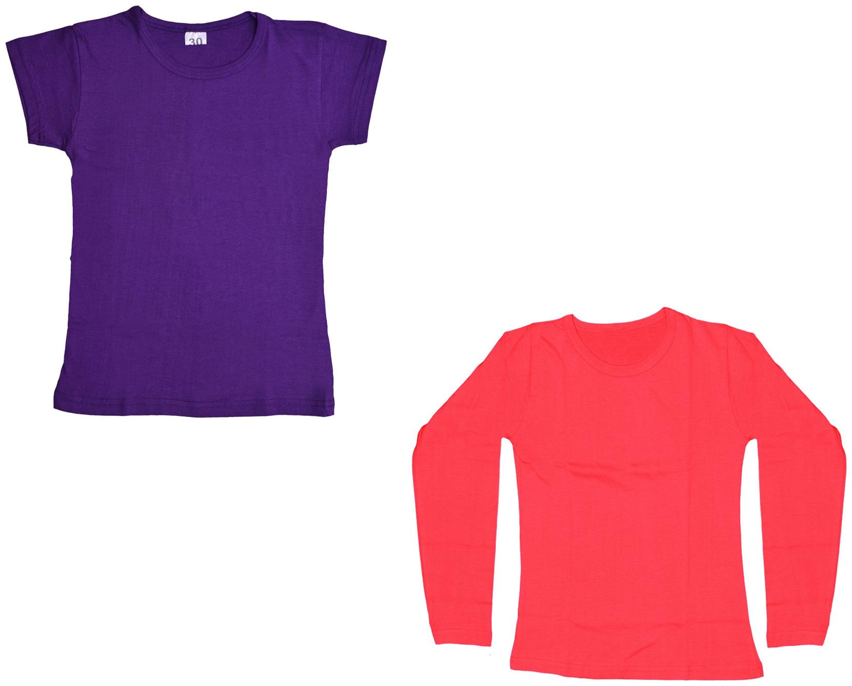 

Indiweaves Girl Cotton Solid T shirt - Red