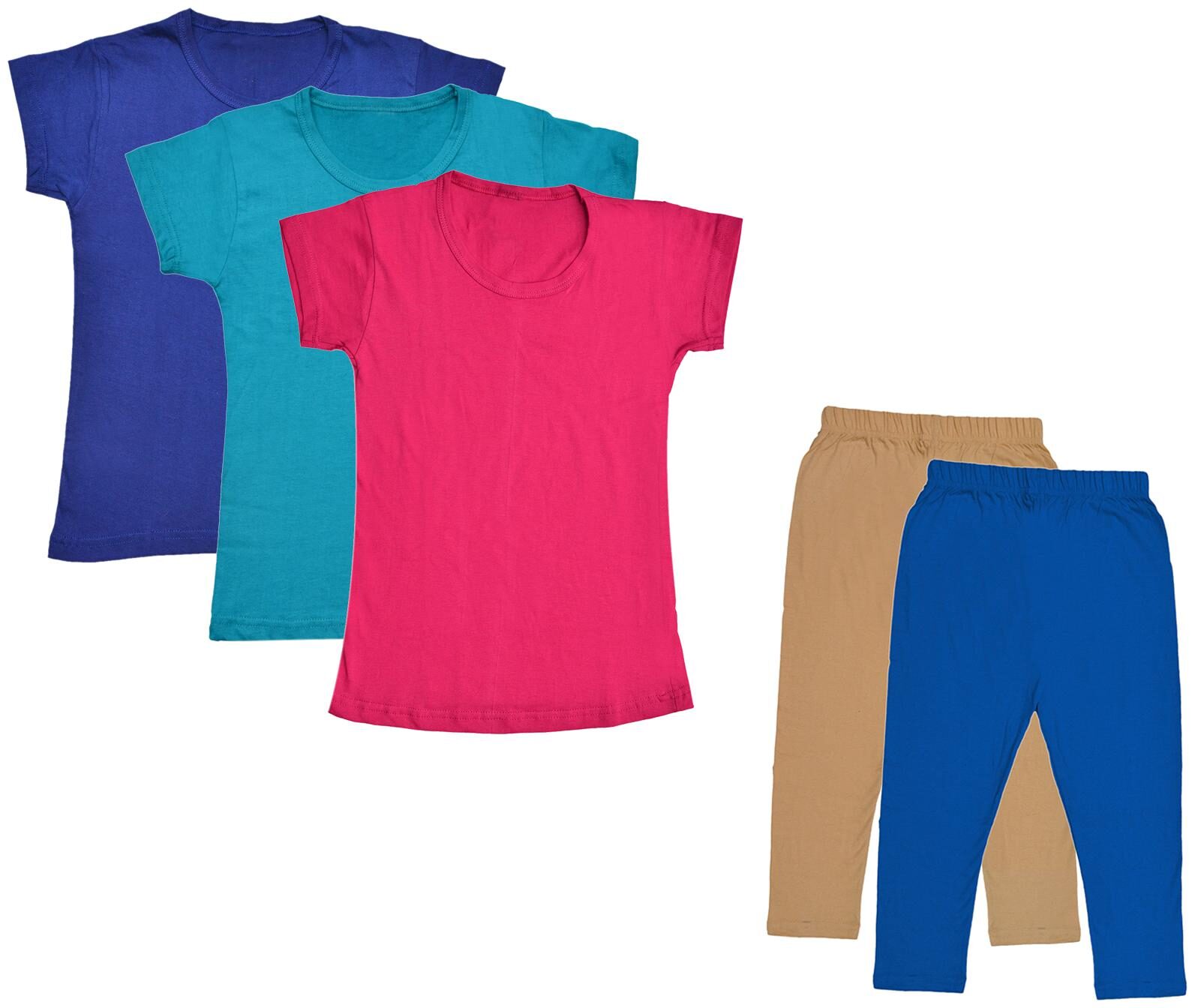 

Indiweaves Girl Cotton Top Bottom Set - Multi