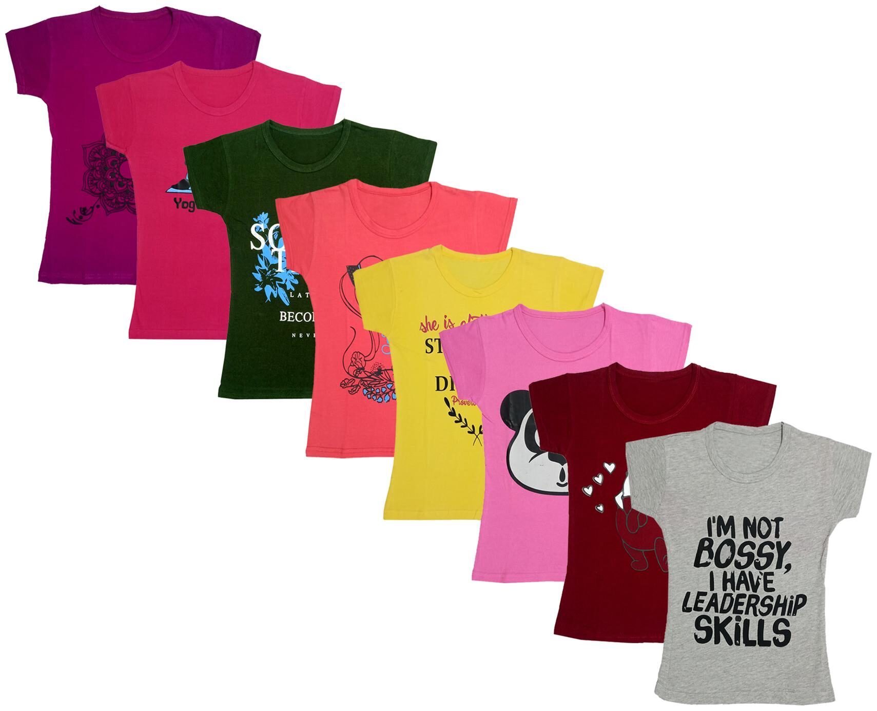 

Indiweaves Girl Cotton Printed T shirt - Multi