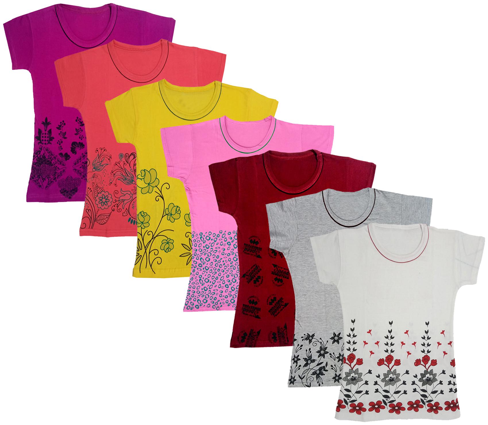 

Indiweaves Girl Cotton Printed T shirt - Multi